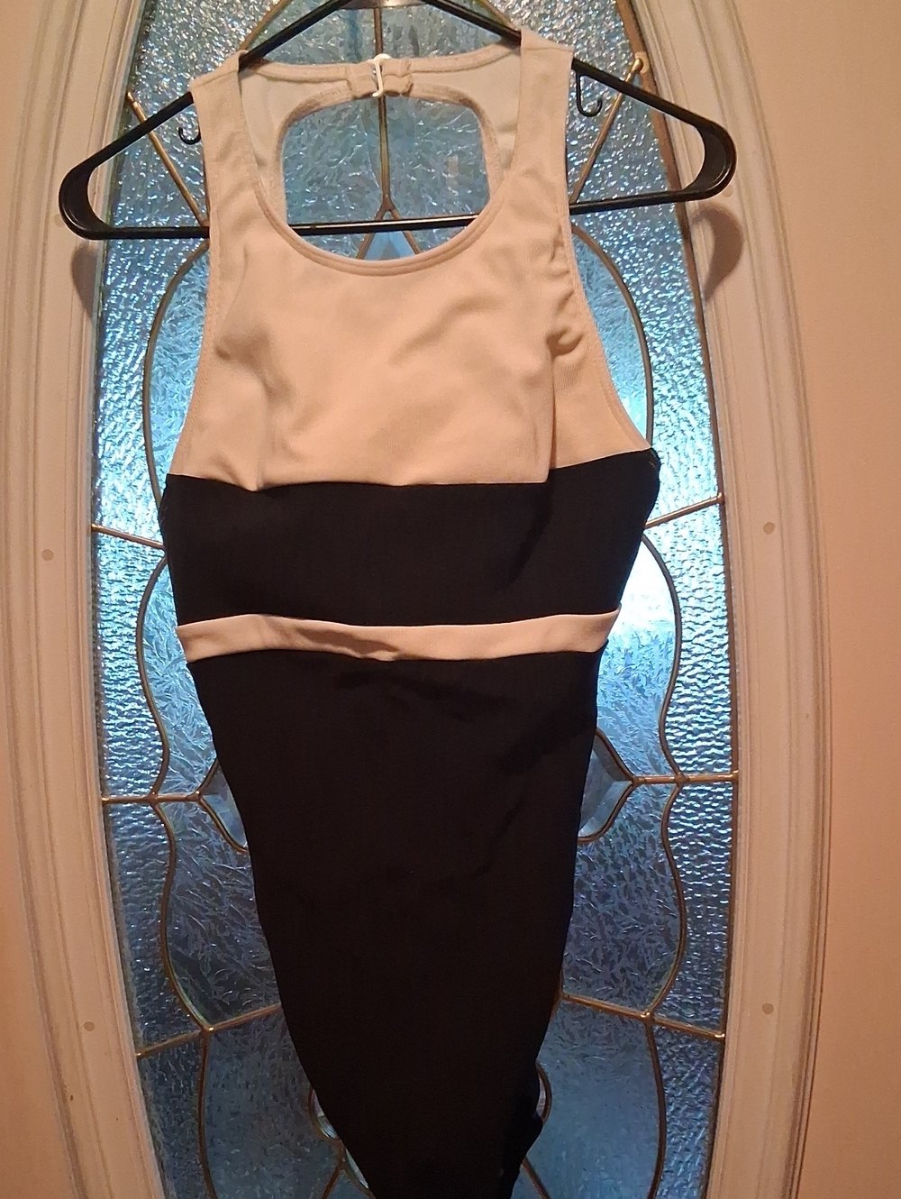 Lands' End Black And Cream Bathing Suit